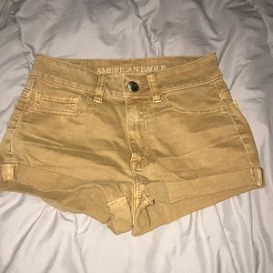 American eagle yellow jean shorts